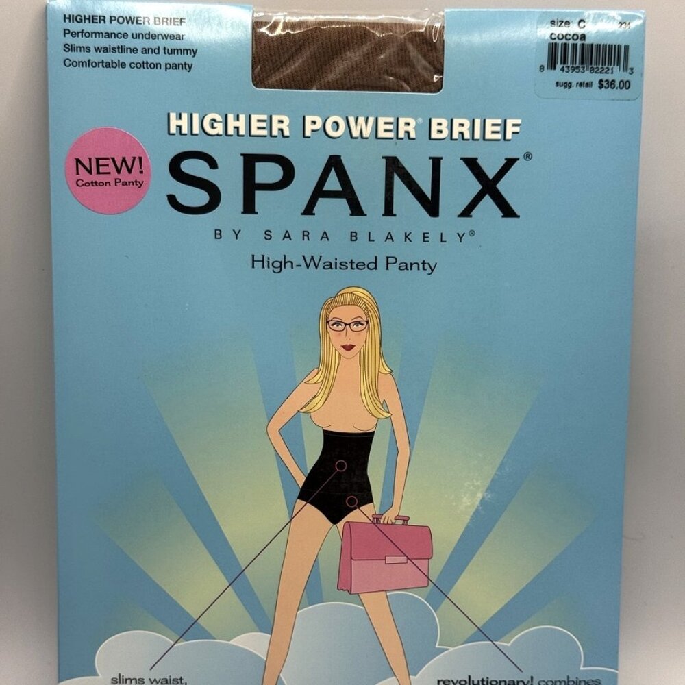 Spanx Higher Power Brief High-Waisted Panty 234 by Sarah Blakely, Cocoa Size C